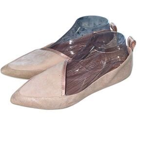 Taryn Rose Womens Felicity Leather Pointed Asymmetric Ballet Flats Blush Size 8B